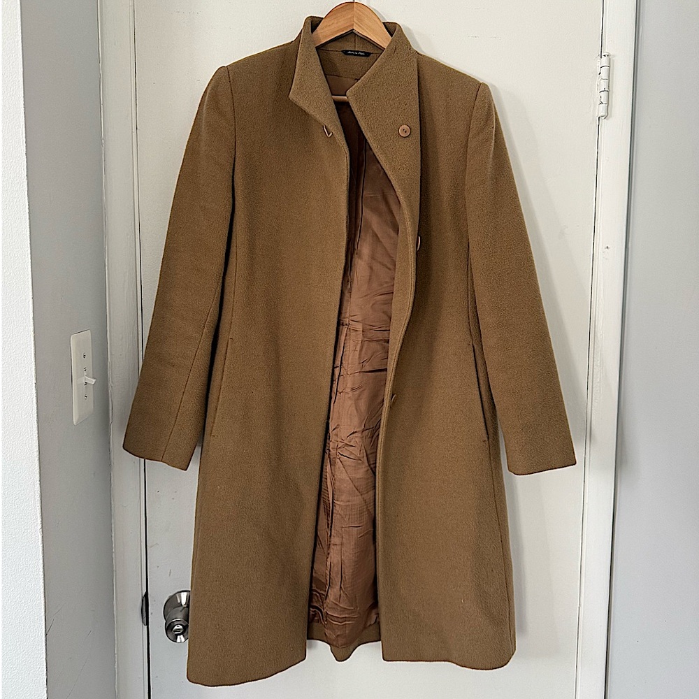 Virgin Wool Cocoon Camel Coat
